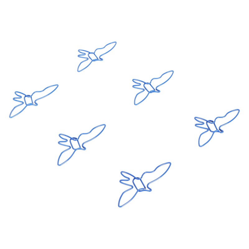 100pcs Blue Birds Paper Clips Creatively Cute Plated Metal Bookmark