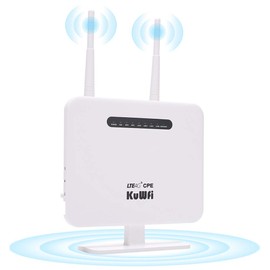 KuWFi 4G Router, 300Mbps Unlocked LTE SIM Card Router CPE Wireless Internet Routers CAT4 4G LTE Modem with SIM Card Solt for Bell/Rogers/Virgin in Canada