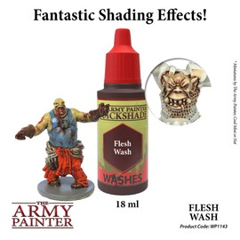 The Army Painter Flesh Wash - Quickshade Wash - Non-Toxic Lightly Pigmented Water Based Wash Paint for Tabletop Roleplaying, Boardgames, and Wargames Miniature Model Painting