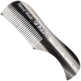 Kent A 81T Graphite X-Small Gentleman's Beard and Mustache Pocket Comb, Fine Toothed Pocket Size for Facial Hair Grooming and Styling. Saw-cut of Cellulose Acetate, Hand Polished. Hand-Made in England