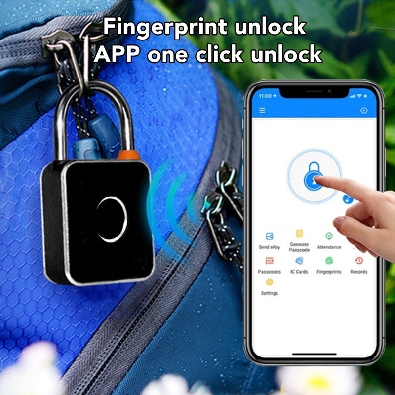 Fingerprint Padlock IP65 Waterproof Keyless Biometric Thumbprint Lock Smart Padlock