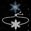 LOVGIFSET Christmas Snowflake Bracelet for Women Christmas Bracelet Sterling Silver