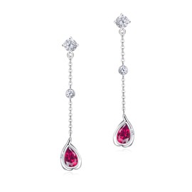 YUIITU Women's Earrings, Popular, Birthstone Earrings, Swinging, 925 Silver, Heart Earrings, Hypoallergenic, 18K Gold, Brachilla Plated, Stylish, Long Earrings, Women's, Jewelry, Gift, Christmas,