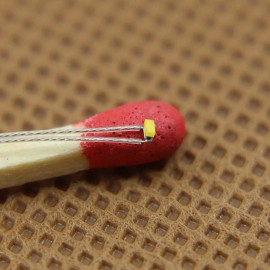 evemodel 20pcs Pre-wired Micro PTFE Wire Warm White SMD LED 0402 Lights Free Resistors