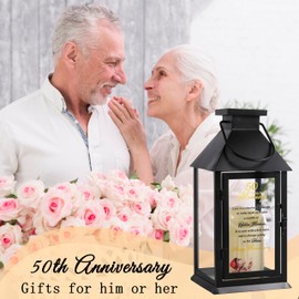 50th Wedding Lantern - Golden Anniversary Keepsake Best 50th Anniversary Wedding Gifts for Couple Parents Wife Husband 50 Years of Marriage for Him Her