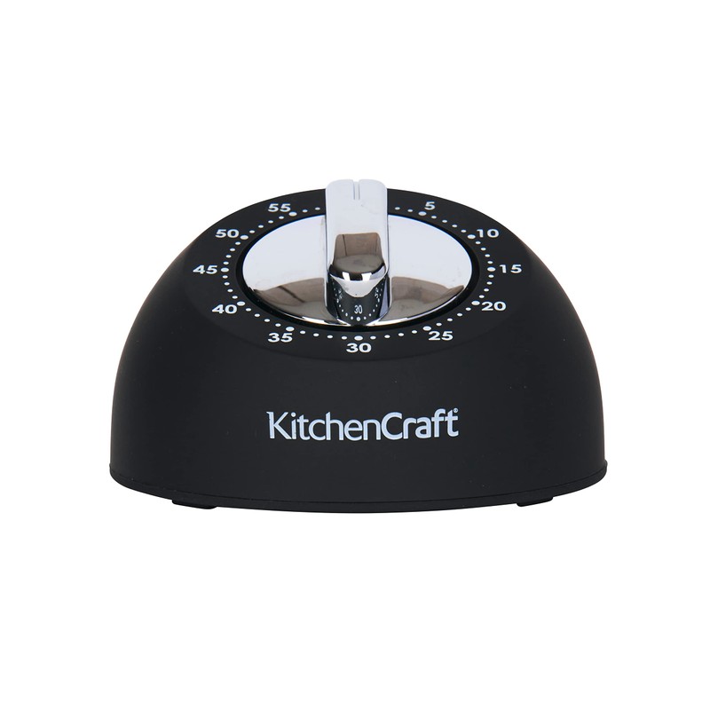 KitchenCraft Mechanical Kitchen Timer with Soft Touch and Chrome finish,