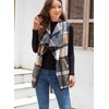 YACUN Women Plaid Vest Lapel Open Front Sleeveless Jacket Outerwear