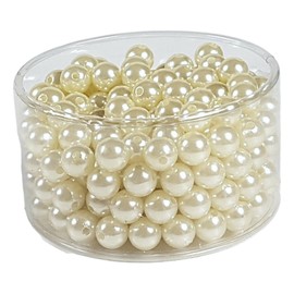 Cultured Pearls Imitation Pearls, Mother of Pearl Wax Beads, Pack of 100, 10 mm Round Faux Pearls, for Wedding, Party, Decoration, Jewellery, Crafts (Cream)