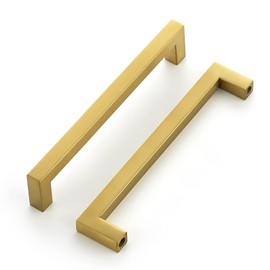 Ravinte 30 Pack 6-1/4 Inch Square Cabinet Handles - Brushed Brass Pulls, Stainless Steel Drawer Pulls, Kitchen Hardware