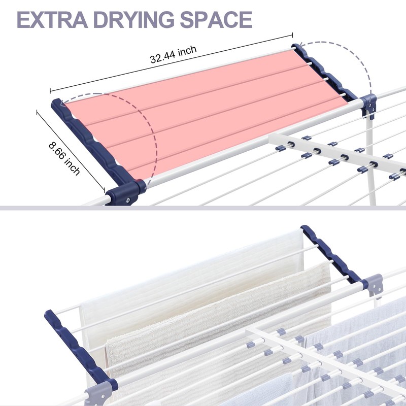 APEXCHASER Clothes Drying Rack, Foldable Gullwing Laundry Rack for Indoor