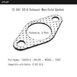 JYCJCF 12 041 03-S Junta colector de escape 12-041-03-S compatible con Kohler 1204103-S Junta de escape también compatible con M92365 72539