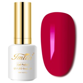 Imtiti Red Gel Nail Polish, Burgundy Red 3 in 1 One Step Gel Polish Color Soak Off UV LED Fall Winter Nail Gel Polish Nail Art Starter Manicure Salon DIY at Home Christmas, 0.5 Fl Oz