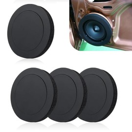 Prywog 4 PCS Car Audio Speaker Bass Pad, Slow Rebound Seal Ring to Enhance Stereo Effect, Car Door Sound Insulation and Echo Absorption Gasket, Universal for Cars Modification Accessory (Black)