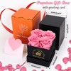 MestectPET Rose Box with 4 Infinity Roses, Pink Eternal Rose