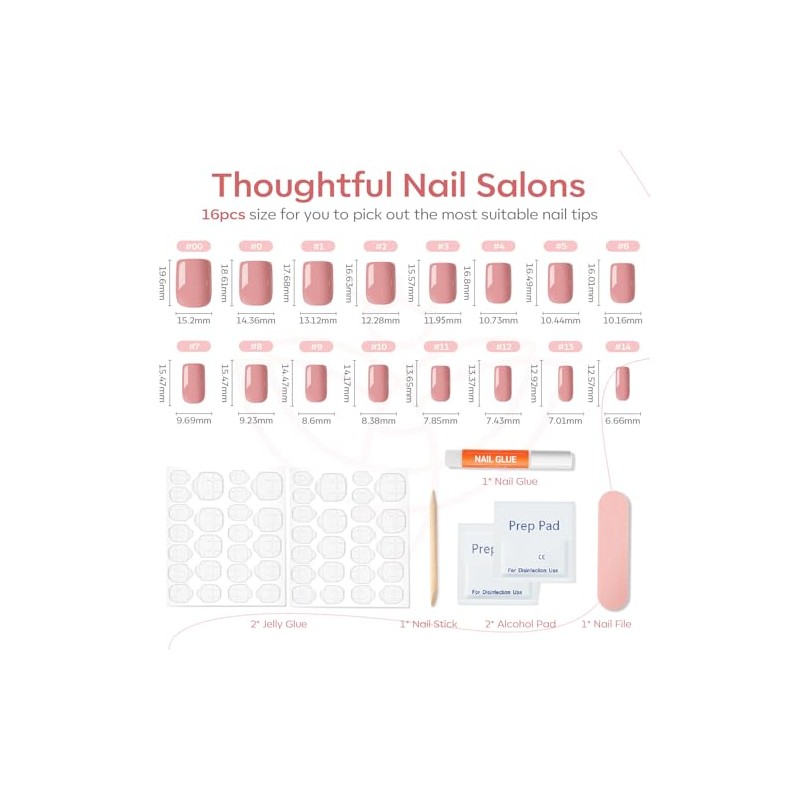 modelones 32Pcs Rosa Melocotón Presione En Las Uñas, Actualización de