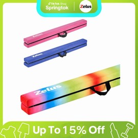 ZELUS 【SpringTok】ZELUS Gymnastics Balance Beam, Floor Balance Beam /Carry Handles Anti-Slip Base for Kids - Color: PinkPurple