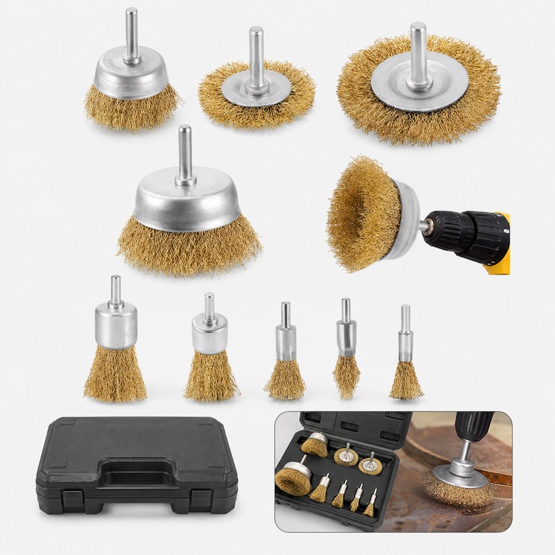 10 pcs Wire Brush Set for Drill Tool Accessory -