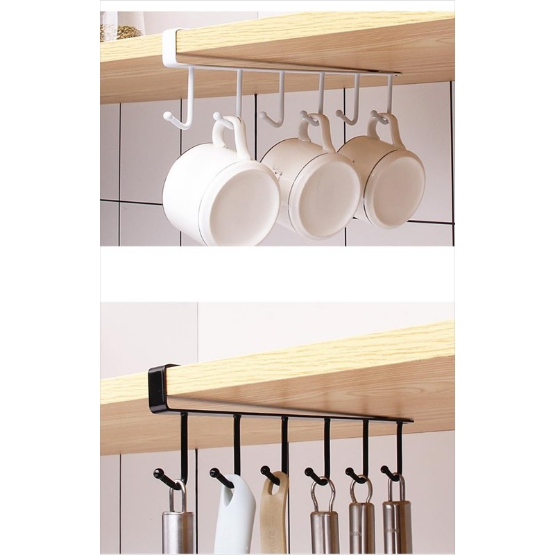 HIGHROCK Kitchen Utensil Hanger, Kitchen Hooks Rack, Under Cabinet Kitchen