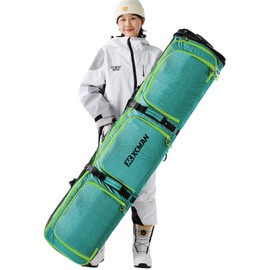 XCMAN Padded Snowboard Bag Expandable Snowboard Bag for Air Travel Adjustable Ski Bag Length 63-75In
