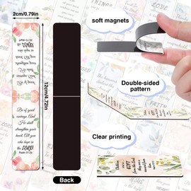 Wxiben Flower Christian Magnetic Bookmark - 30Pcs Bible Verse Magnetic Bookmark Inspirational Religious Book Mark Floral Magnets Page Marker Clip for Book Lovers Students Teacher School Reading Gift