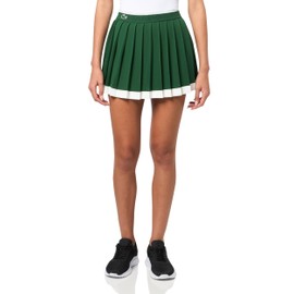 Lacoste Women's Sport Ultra Dry Tennis Heritage Stretch Skirt, Green/Flour/Green, 0
