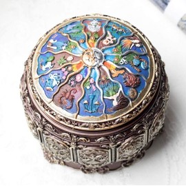 DELIWAY Vintage Music Box Constellation Style Plays Always with Me Tune, Goddess Rota...