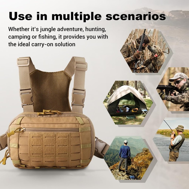 Tactical Chest Pack, Adjustable Front Chest Bag with CCW Compartment