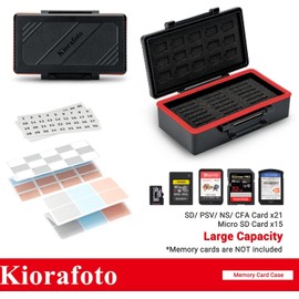 36 Ranuras Estuche para Tarjetas de Memoria,SD MSD Soporte Almacenamiento de Tarjetas para 21 SD SDHC SDXC CFexpress Tipo-A PSV PS Vita & 15 MSD Microsd TF,Resistente al Agua & Anti-Golpes & Notas