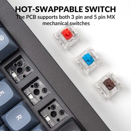 Keychron Q7 Wired Custom Mechanical Keyboard, 70% Layout QMK/VIA Programmable Macro with Hot-swappable Gateron G Pro Red Switch Double Gasket Compatible with Mac Windows Linux (Black - New)