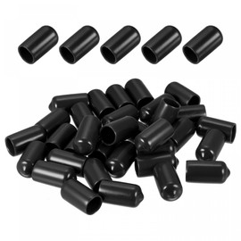sourcing map 50 Pack 10mm ID Black Screw Thread Protectors Rubber End Caps Bolt Covers for Screw Bolt Furniture Pipe