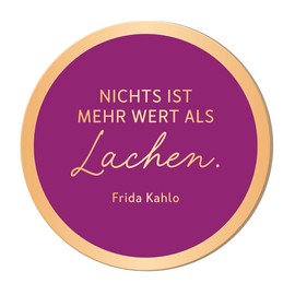 Grafik Werkstatt Genuss & Design Set of 6 Cork Coasters Round Coasters with Quote Frida Kahlo
