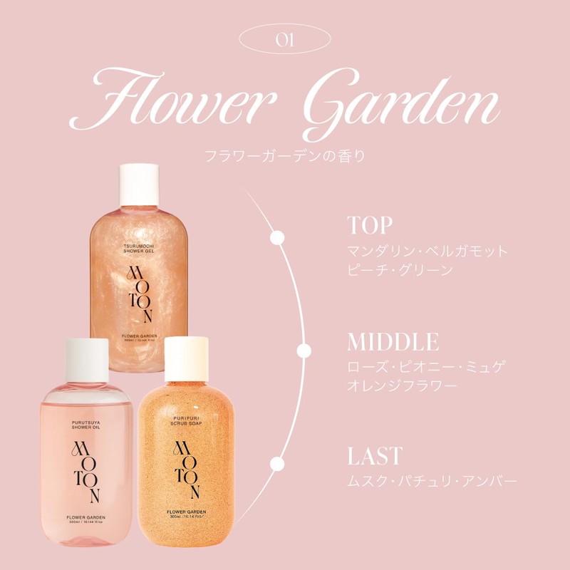【MOTON Official】MOTON Shiratama Puri Puri Body Scrub Soap, Flower Garden