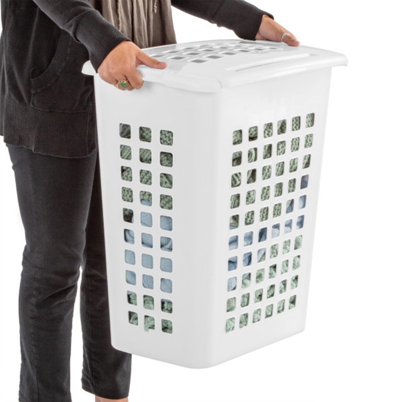 Sterilite 4-Pack LiftTop, Laundry Hamper for Clothes, Tall and Rectangular