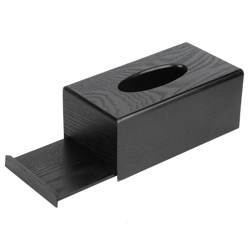Black Wooden Tissue Box Napkin Case Elegant Style Tissue Holder