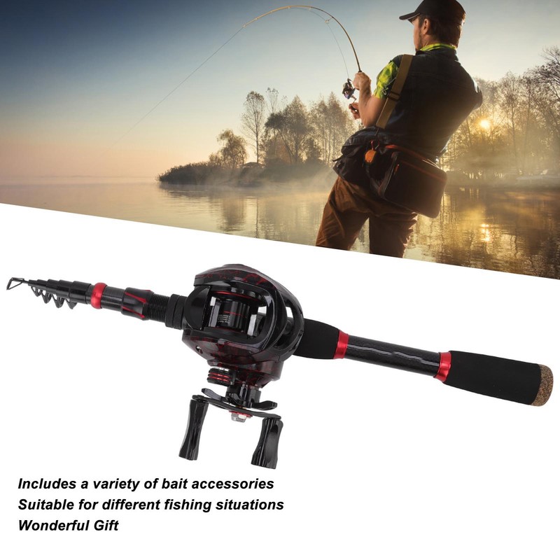 Fishing Rod and Reel Combos Carbon Fiber Telescopic Fishing Pole