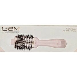 GEM Hot Air Styling Brush for Dry - Style - Volume for Dry Style Blow Dryer Brush, Baby Pink