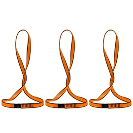AINIKEY 18MM Nylon Climbing Sling Runner 23KN CE2008/EN566 Rock Climbing Webbing Straps for Outdoor Climbing, Rappelling, Swing, Yoga Hammock etc（Orange | 60cm / 24inch | Pack of 3）