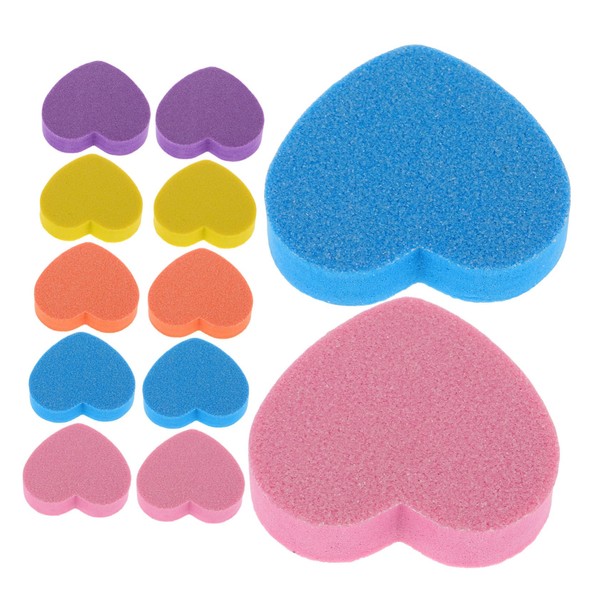 Baluue 50pcs Heart Shaped Sponge Nail Files for Manicure Dual-sided