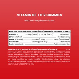 Vitamin D3 & Vitamin B12 Gummies | Methyl B12 Vitamin Gummies for Adults & Kids | 120 Vitamin B Gummies (2 Pack) | Enhanced with Vitamin D3 & Vitamin B9 Folate | Natural Energy, Mood, Focus & Clarity