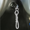 MORSUNBELA Key Ring with Glitter Rhinestone Car Key Ring Pendant