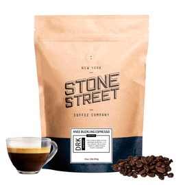 Stone Street Knee Buckling Espresso Beans, High Caffeine Coffee Blend, Dark Roast, Whole Bean, 1 LB