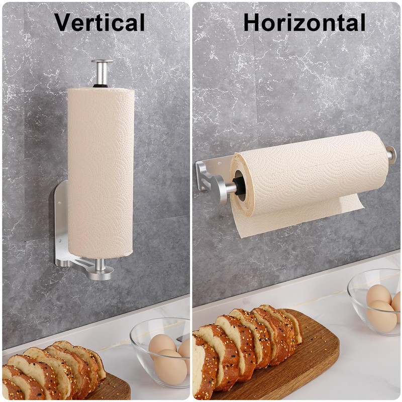 Loputon Kitchen Roll Holder under Cabinet, Aluminum Alloy Paper Towel