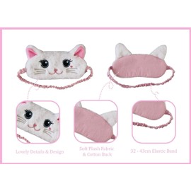Artiwoods Cat Plush Comfortable Sleep Eye Mask (White Persian Cat)