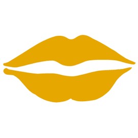 Lips Vinyl Decal - 5 Inches - for Cars, Trucks, Windows, Laptops, Tablets - Outdoor-Grade 2.5mil Thick Vinyl - Mustard
