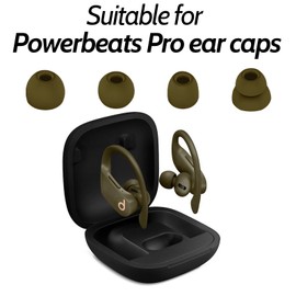 Miayaya 8 Pairs Premium Ear Tips for Powerbeats Pro Earbuds in Ear Tips, Silicone Washable Noise Reducing Secure fit for Beats Powerbeats Pro, Fit in Case, Buds Tips S/M/L, Double Flange, Army Green