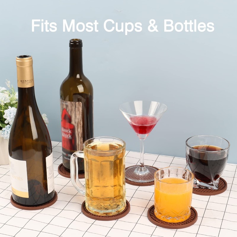 3 Pack Silicone Coasters for Drinks, Thickened Coasters with Deep