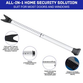 Door Security Bar Door Stopper Adjustable Sliding Patio Door Bar Heavy Duty Door Jammer Door Barricade Security Bars for Front Door Window Apartment Travel Hotel