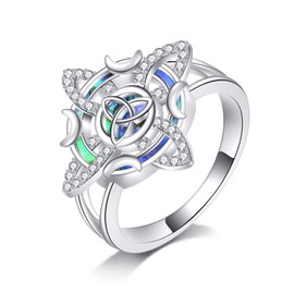 Grmdit Witches Knot Ring 925 Sterling Silver nudo de bruja Ring for Women Celtic Protection Jewelry Gifts for Women