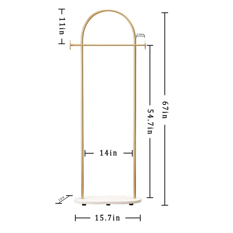 Gold Clothing Rack, Modern Clothes Rack with Shelf, Heavy Duty