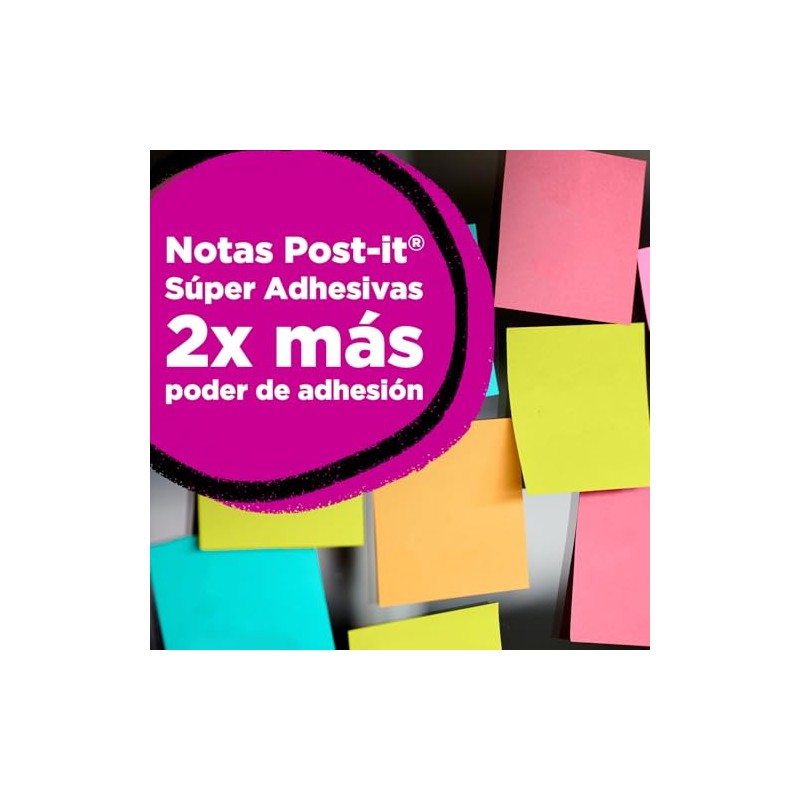 3M Post-it Notas Adhesivas Super Sticky Ultra 3x3in (Modelo 6546S)
